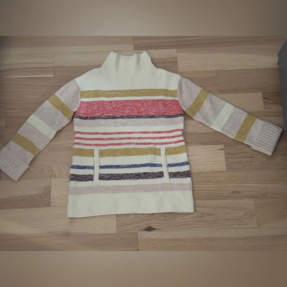 Anthropologie Elana tunic pullover funnel neck sweater striped relaxed Sz Small - Picture 6 of 11